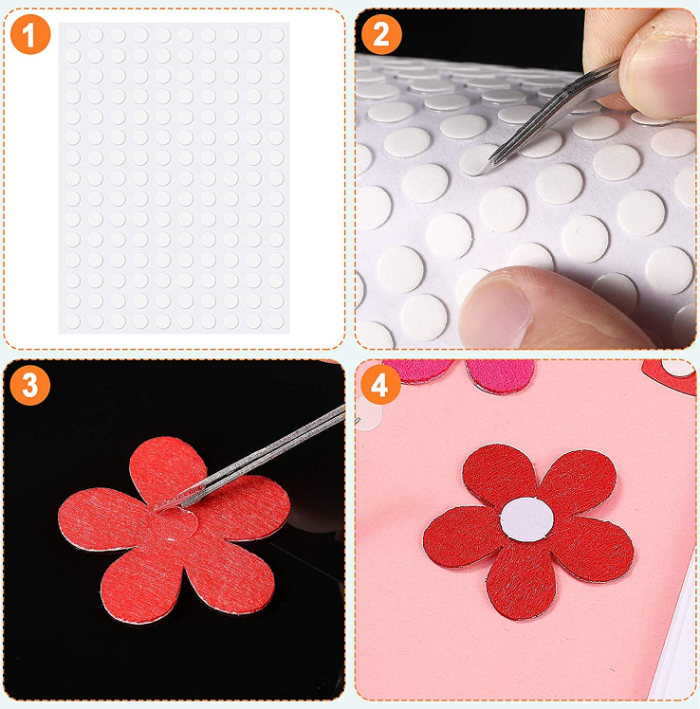 Double-sided adhesive stickers, sheet 100pcs * 1 cm