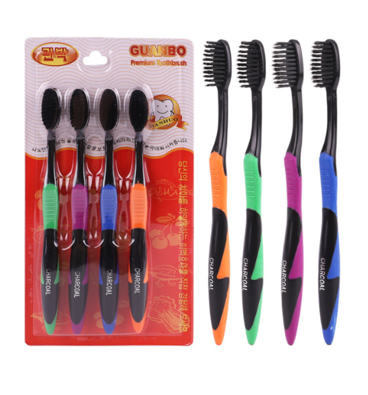 Toothbrushes with bamboo charcoal (4 pcs.)