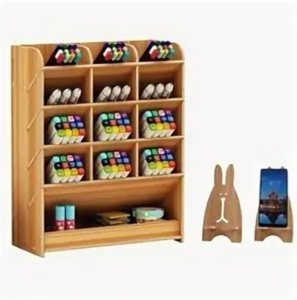 Wooden organizer for stationery