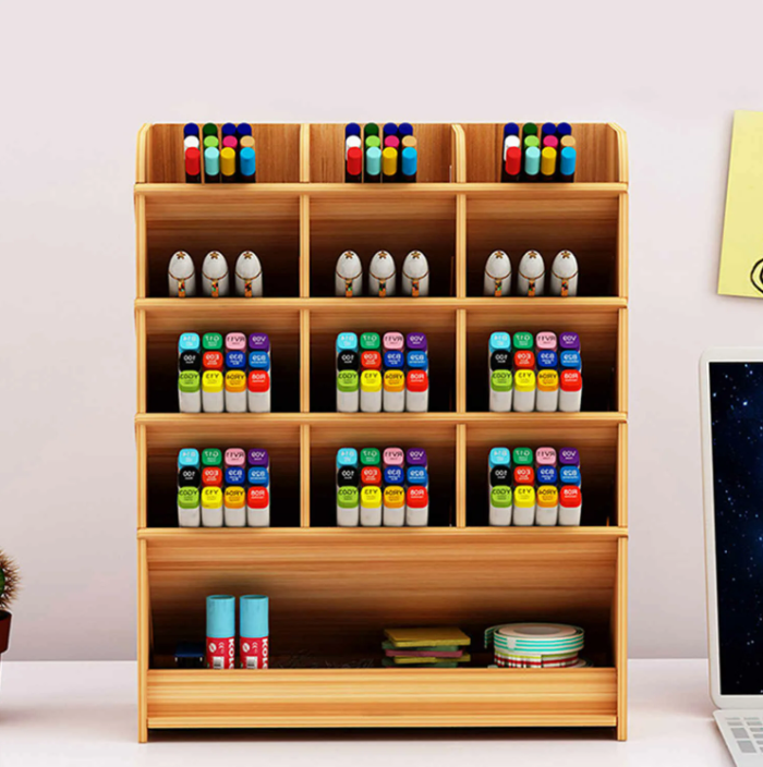 Wooden organizer for stationery