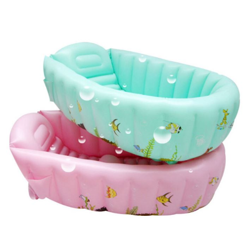 Inflatable bathtub for bathing newborns Pink, 60 liters