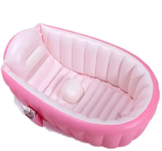 Inflatable bathtub for bathing newborns Pink, 60 liters