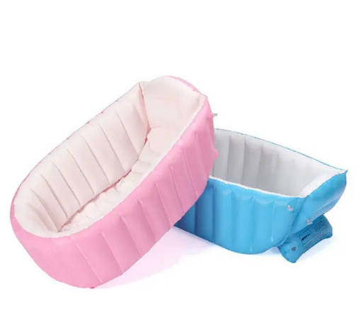 Inflatable bathtub for bathing newborns Pink, 60 liters