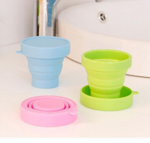 Collapsible silicone cup with lid, 170ml