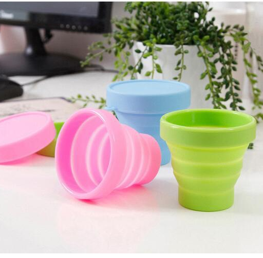 Collapsible silicone cup with lid, 170ml