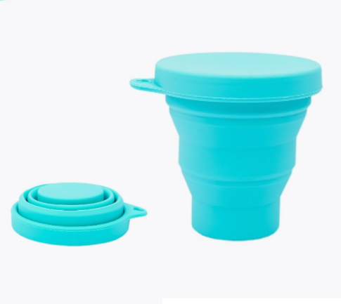 Collapsible silicone cup with lid, 170ml