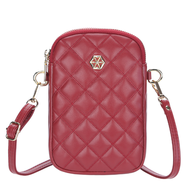 Women's bag with strap, red