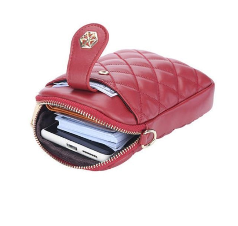 Women's bag with strap, red