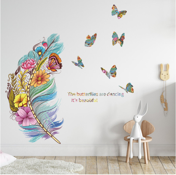 Color vinyl interior sticker ТFeathersУ