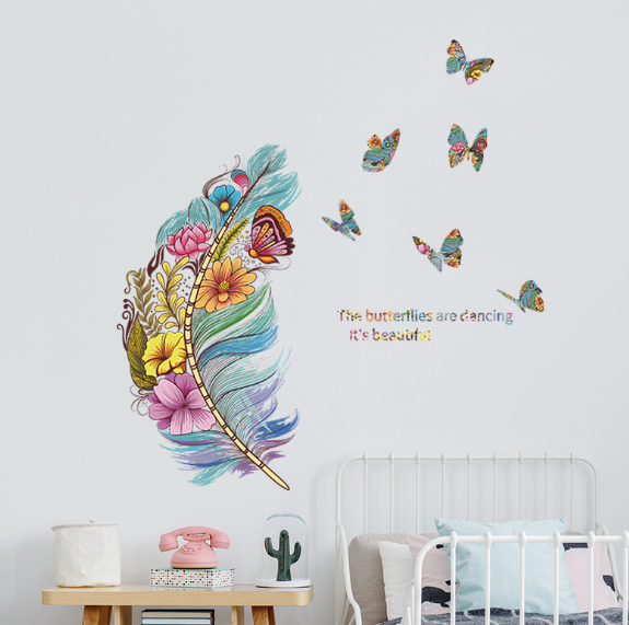 Color vinyl interior sticker ТFeathersУ