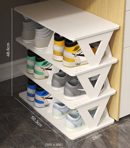 Shoe rack made of ECO material (4 levels), wide