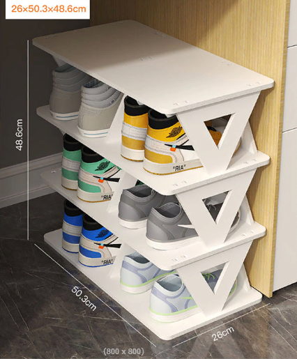 Shoe rack made of ECO material (4 levels), wide