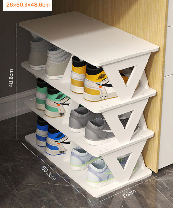 Shoe rack made of ECO material (4 levels), wide