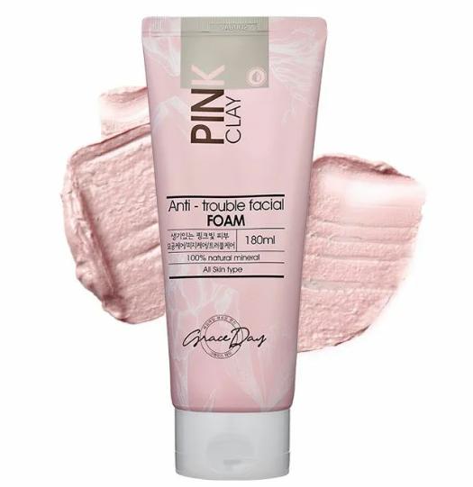 Face foam with pink clay GRACE DAY, 180 ML