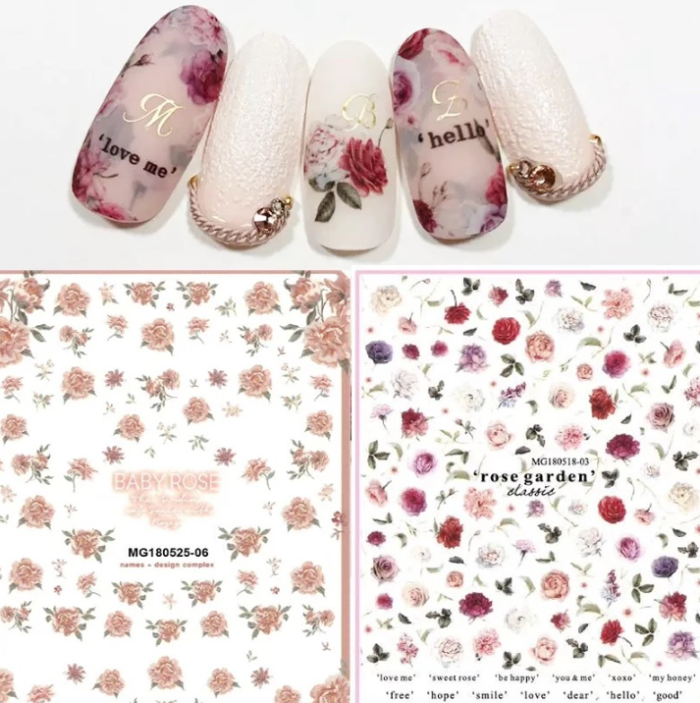 Floral printУ nail stickers