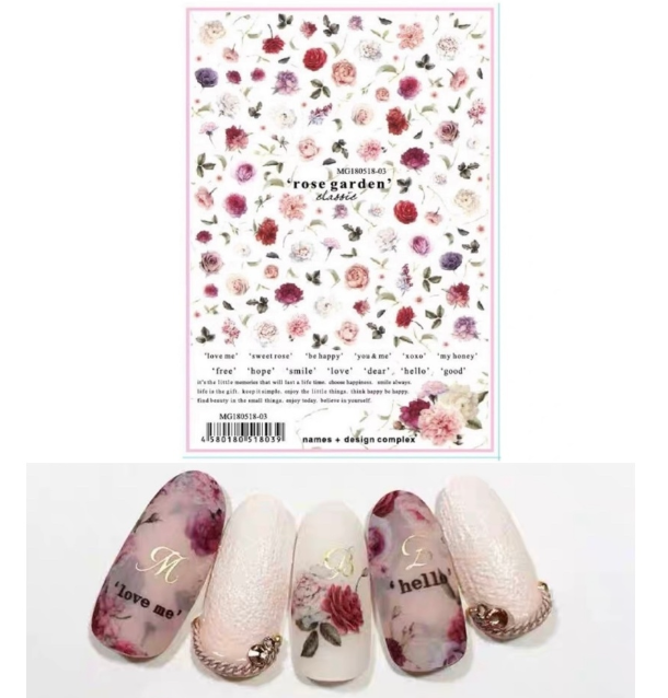 Floral printУ nail stickers