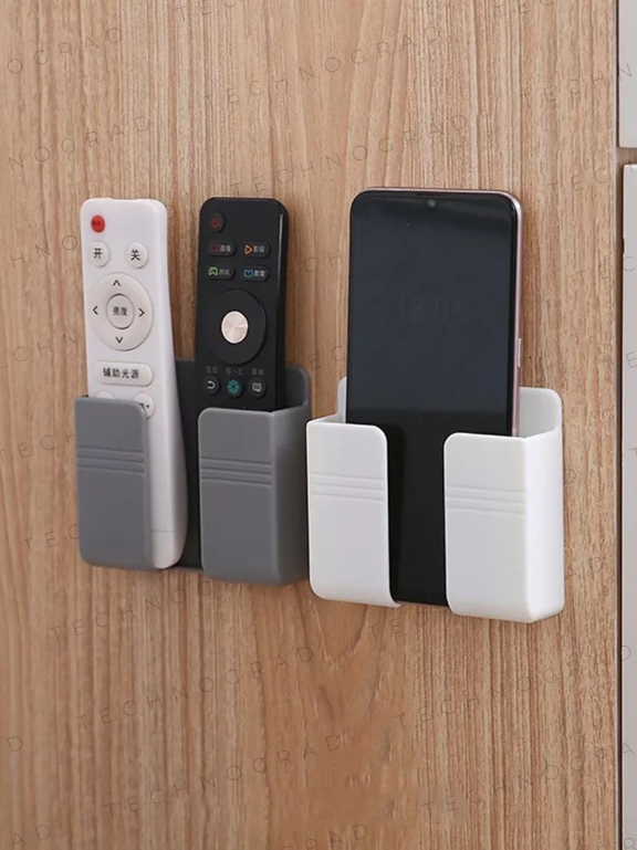 Wall holder for phone and remote control