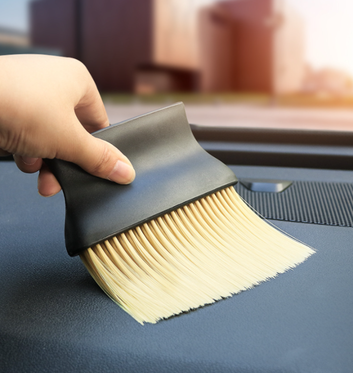 Car interior cleaning brush