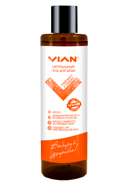 VIAN Natural Shower Gel ТGRAPEFRUTE AND THymeУ, 350g