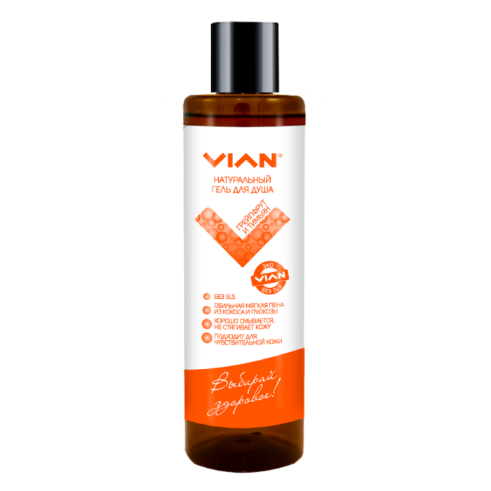 VIAN Natural Shower Gel ТGRAPEFRUTE AND THymeУ, 350g