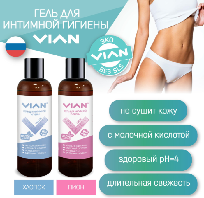 Natural intimate hygiene gel VIAN ТCottonУ, 200 ml