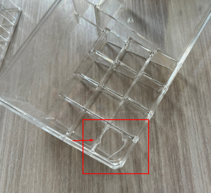 Acrylic organizer for cosmetics, 16 cells DAMAGED