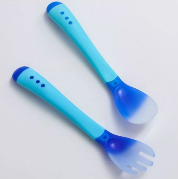 Baby set of thermal appliances (fork 1pc + spoon 1pc)