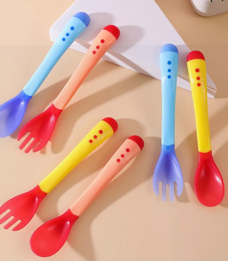 Baby set of thermal appliances (fork 1pc + spoon 1pc)