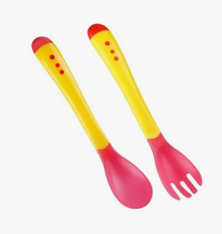 Baby set of thermal appliances (fork 1pc + spoon 1pc)