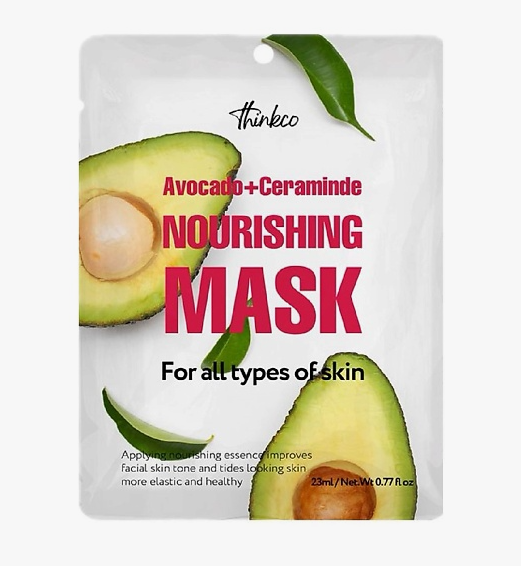 Facial tissue mask with avocado extract and ceramides to eliminate dryness Thinkco, 23 ml