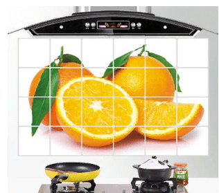 Grease-repellent sticker for kitchen Orange