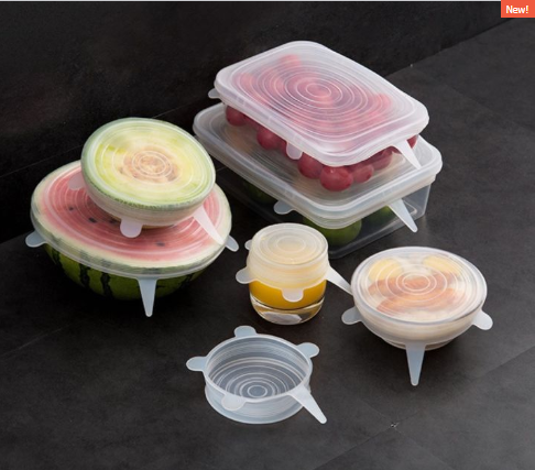 Set of silicone lids, 6 pcs.