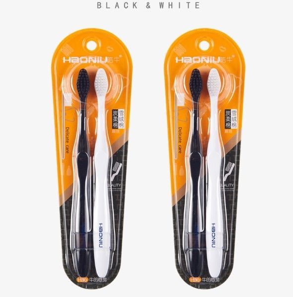 Haoniu Black&White Nano Toothbrushes, 2 pcs.