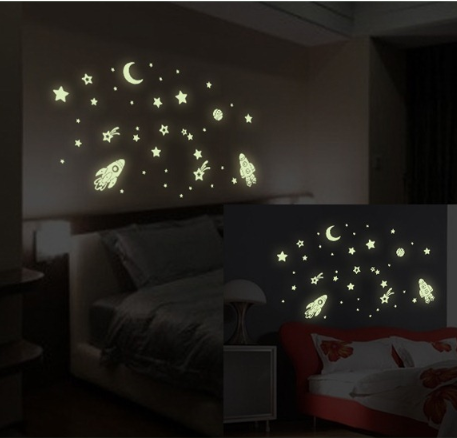 Set of luminous wall stickers ТSpaceУ