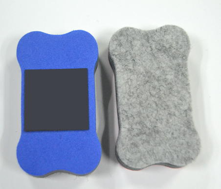 Magnetic sponge eraser for marker boards