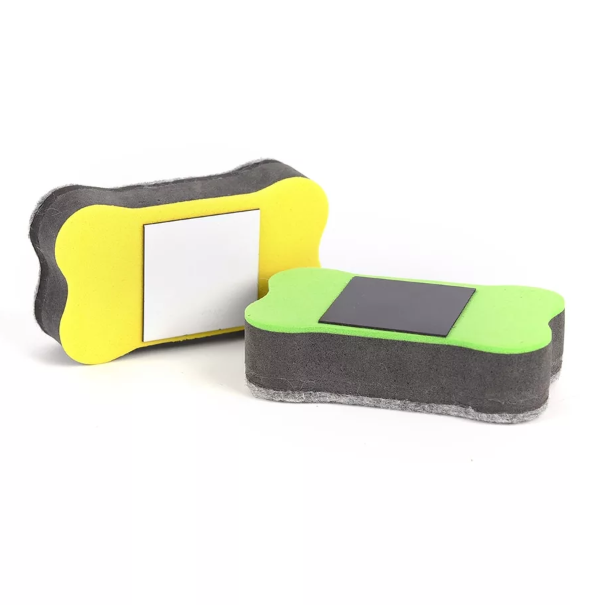 Magnetic sponge eraser for marker boards