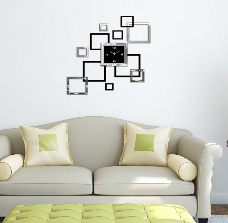 Acrylic mirror wall clock ТSquaresУ