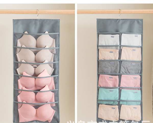 Double-sided laundry organizer, 18 pockets