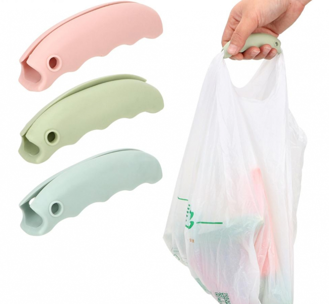 Silicone handle-holder for bags