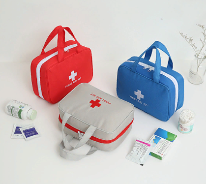 First aid kit with handles RED