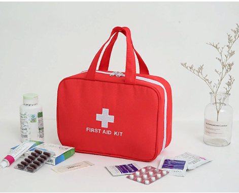 First aid kit with handles RED