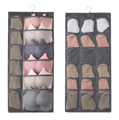 Double-sided linen storage organizer, 30 pockets