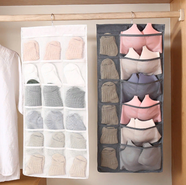 Double-sided linen storage organizer, 30 pockets