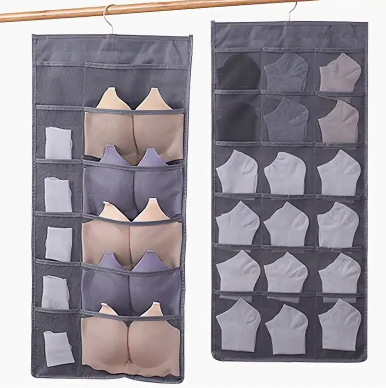 Double-sided linen storage organizer, 30 pockets