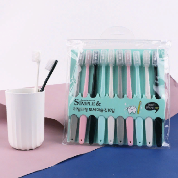 Set of eco toothbrushes with caps Simple (10 pcs.)