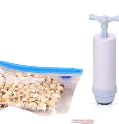 Pump for vacuum food pouches