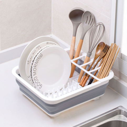 Folding silicone dish dryer