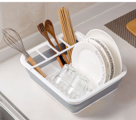 Folding silicone dish dryer