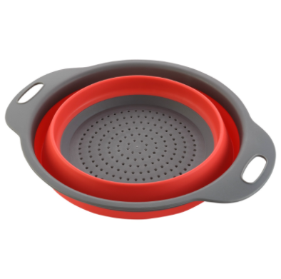 Collapsible silicone colander, large