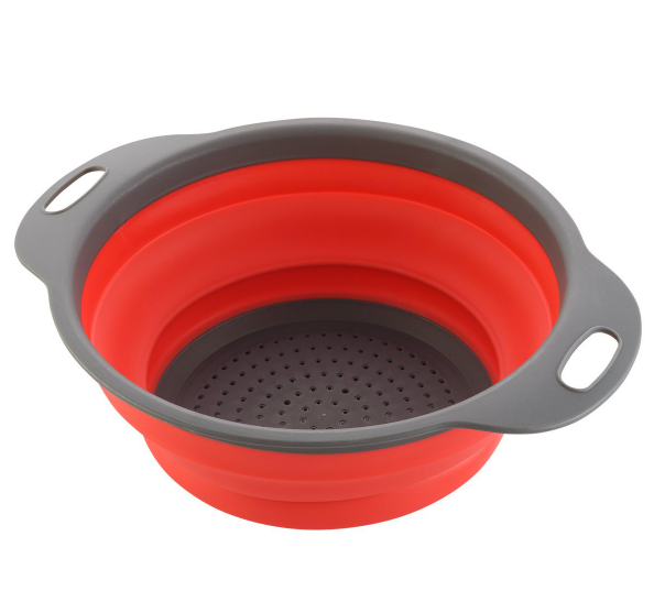 Collapsible silicone colander, large